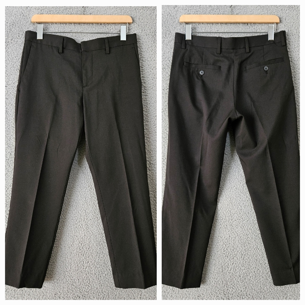Boys Black Dress Pants Size M 7 8 10 Husky 30 x 24 Perry Ellis Formal Altered